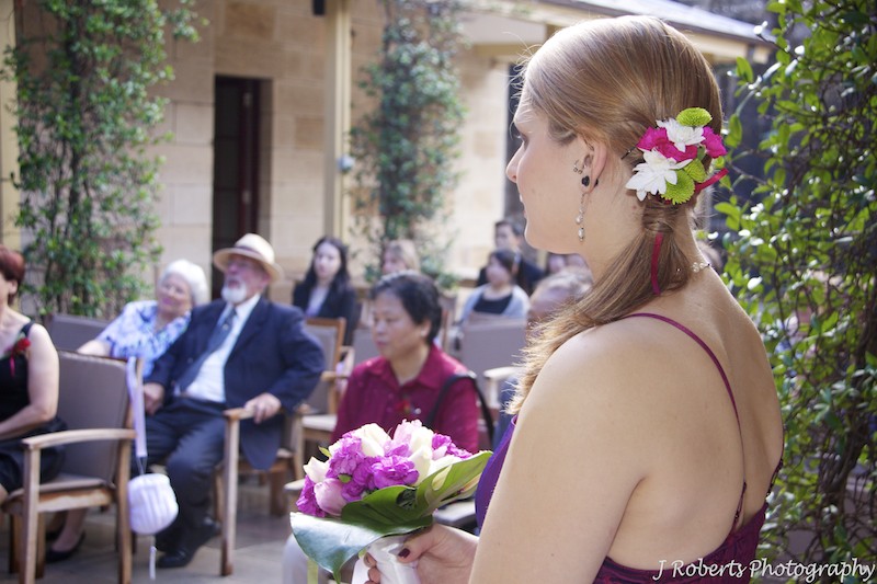 Bridemaids flowers in hair - wedding photography sydney